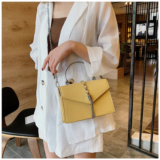 Chic Chain Bag for Women - Trendy Tassel Shoulder Bag